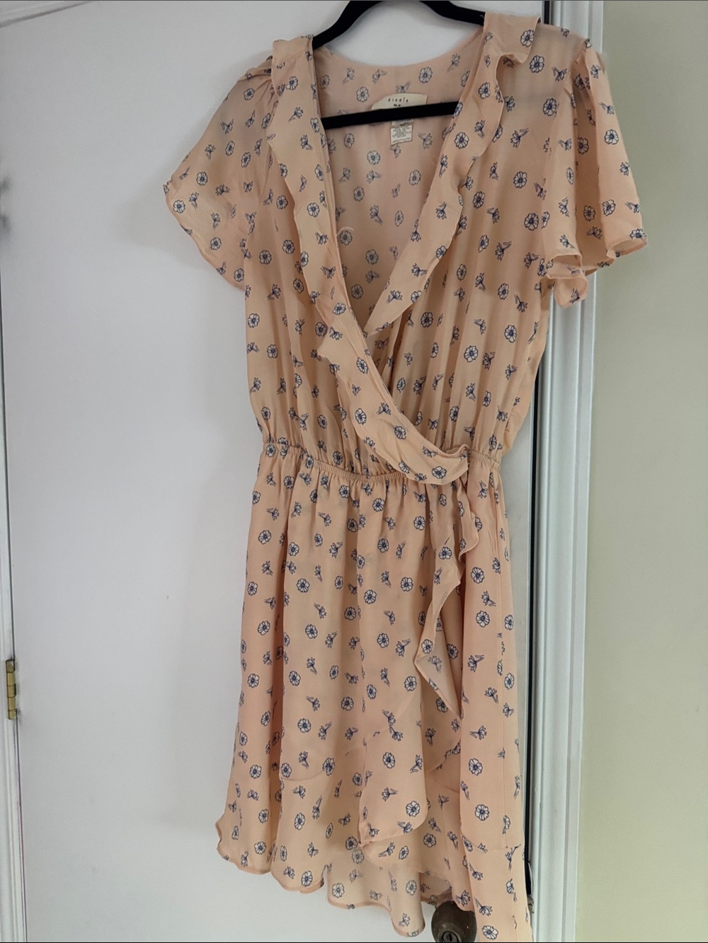 Elodie Peach NWOT Floral Wrap Mini Dress